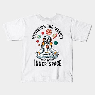 Space Mushroom Meditating Solar System Science Fan Kids T-Shirt